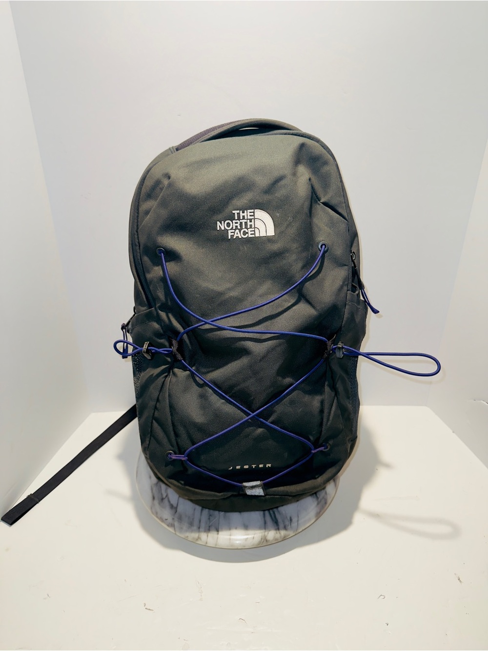 Northface Jester Backpack. Black. 15" Laptop Sleeve, 28L Capacity Grey & Purple